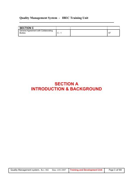 IBEC Quality Assurance Procedures.pdf - IBEC Training and ...