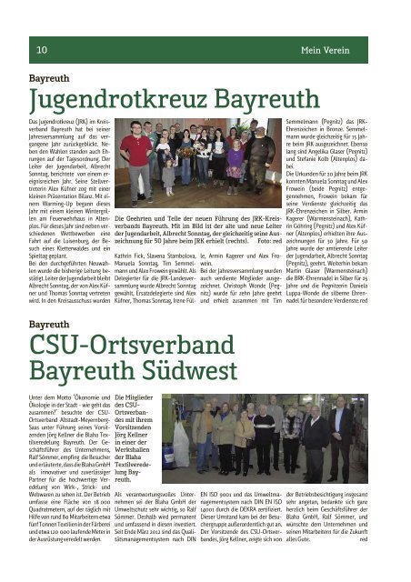 CSU-Ortsverband - Mein Verein - Nordbayerischer Kurier