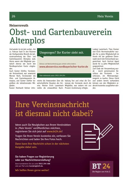 CSU-Ortsverband - Mein Verein - Nordbayerischer Kurier