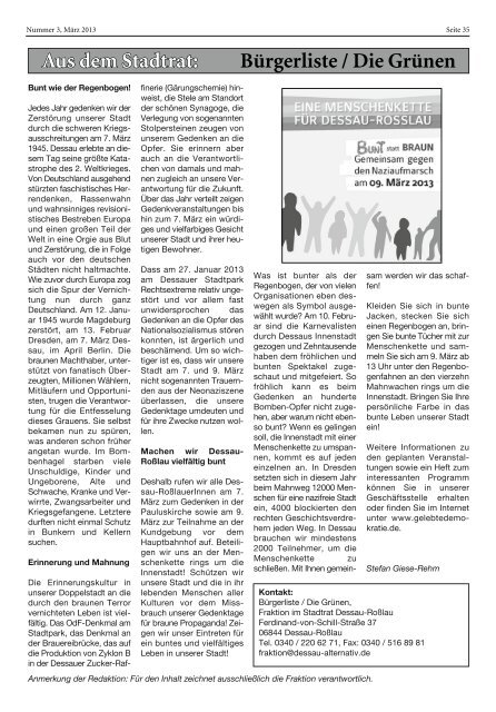 Amtsblatt fÃ¼r die Stadt Dessau-RoÃŸlau â€“ Amtliches VerkÃ¼ndungsblatt