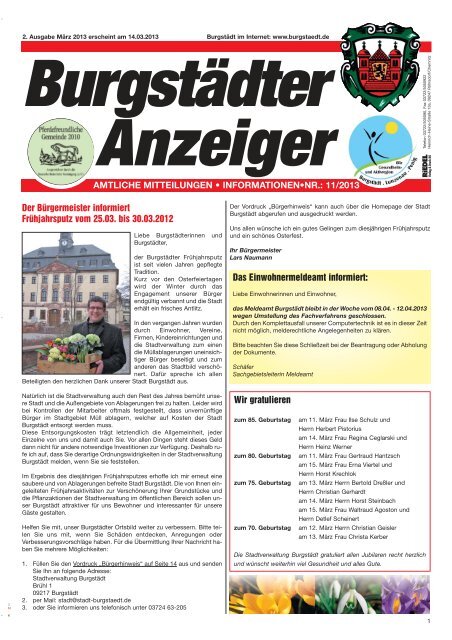 BurgstÃ¤dter Anzeiger