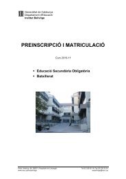Dossier de preinscripciÃ³ i matriculaciÃ³ 2010-11 - Xtec