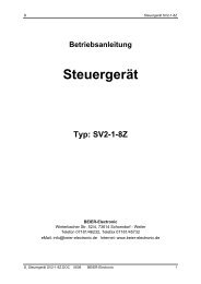 Betriebsanleitung Steuergerät Typ: SV2-1-8Z - Beier-Electronic