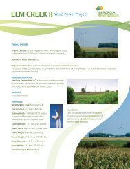 Elm Creek II Wind Power Project Fact Sheet - Iberdrola Renewables