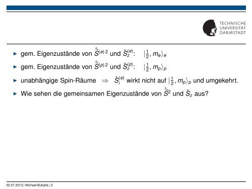 Spin- und Ortsraum-Wellenfunktion