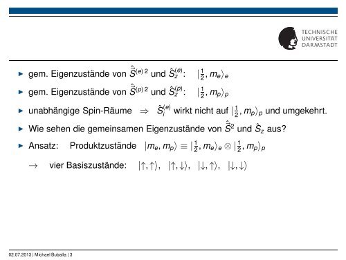 Spin- und Ortsraum-Wellenfunktion