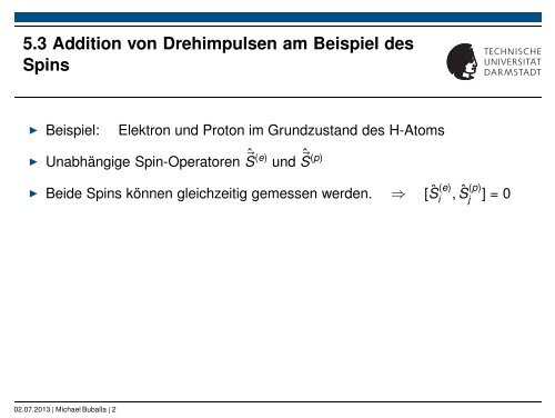 Spin- und Ortsraum-Wellenfunktion