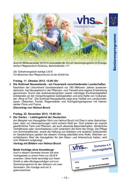 Programm Wintersemester 2013 / 2014 - Vhs Eichenau