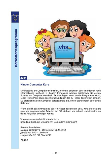 Programm Wintersemester 2013 / 2014 - Vhs Eichenau