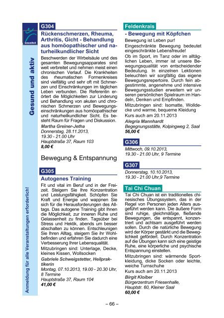 Programm Wintersemester 2013 / 2014 - Vhs Eichenau