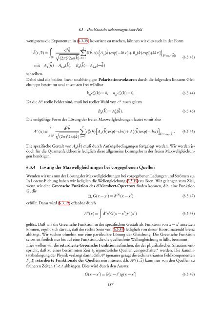 Quantentheorie II - FIAS