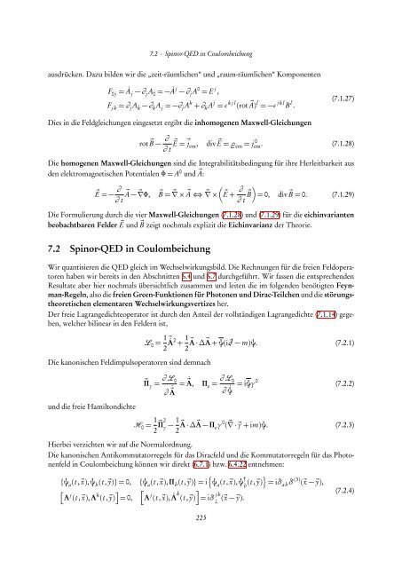 Quantentheorie II - FIAS