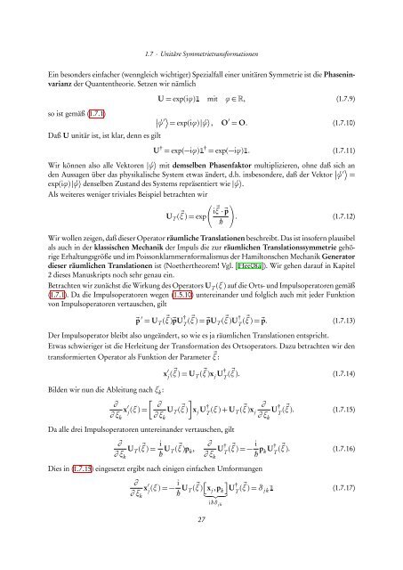 Quantentheorie II - FIAS