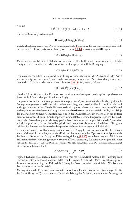 Quantentheorie II - FIAS