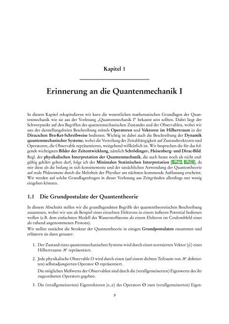 Quantentheorie II - FIAS