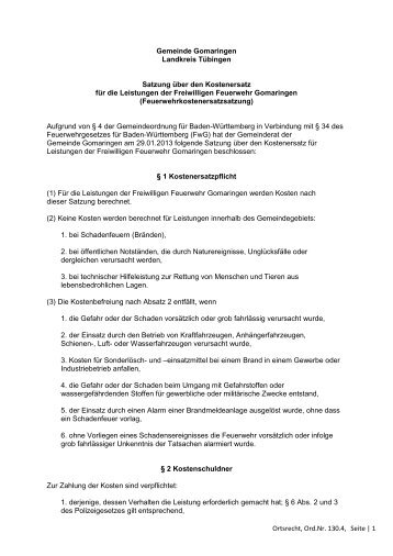 Ortsrecht, Ord.Nr. 130.4, Seite | 1 Gemeinde Gomaringen Landkreis ...