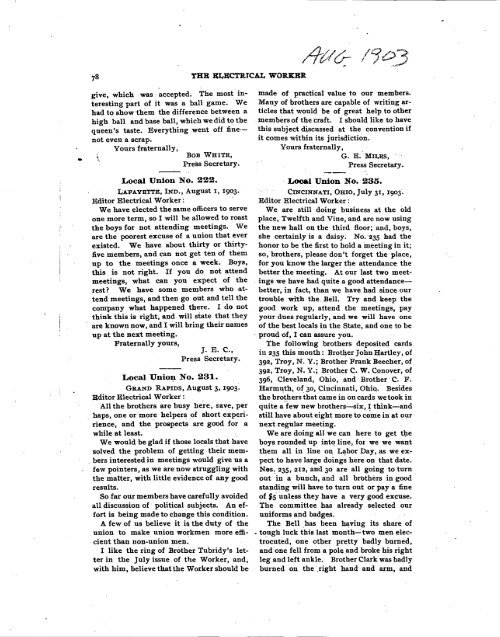 1903-08 August Electrical Worker.pdf - International Brotherhood of ...
