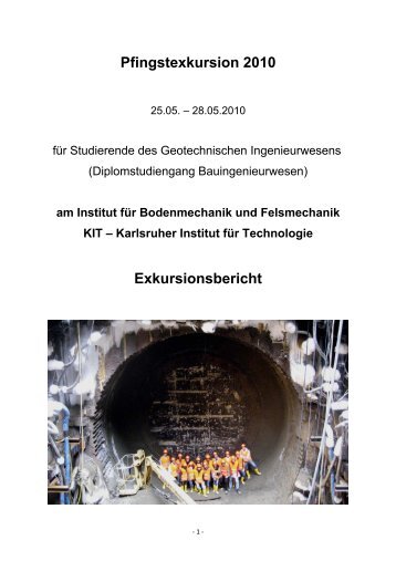 Pfingstexkursion 2010 Exkursionsbericht - Karlsruher Institut fuer ...
