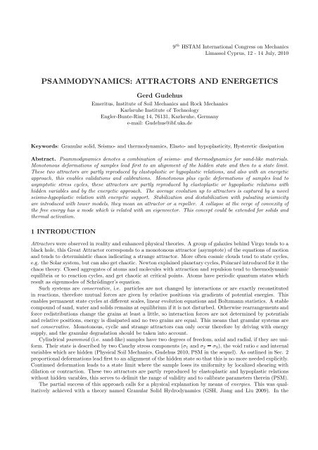 PSAMMODYNAMICS: ATTRACTORS AND ENERGETICS