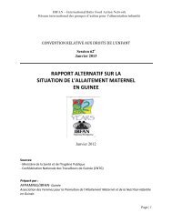 rapport alternatif sur la situation de l'allaitement maternel en guinee