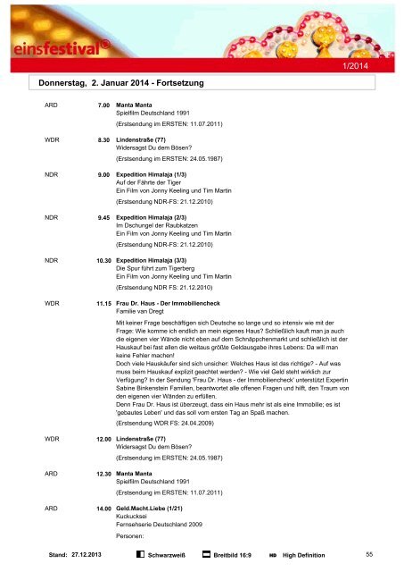 Programmwoche 1/2014 - ARD.de