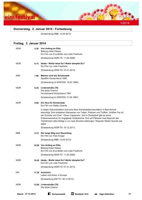 Programmwoche 1/2014 - ARD.de