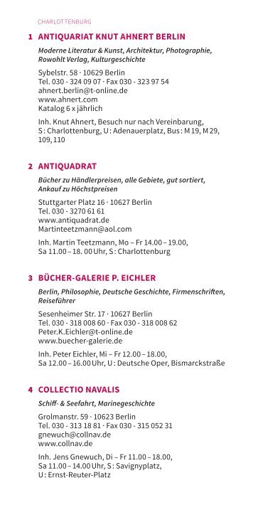 antiquariat knut ahnert berlin antiquadrat bÃ¼cher-galerie p. eichler ...