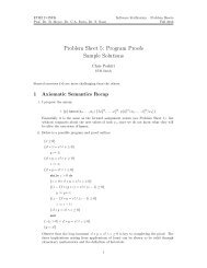 Problem Sheet 5: Program Proofs Sample Solutions - ETH ZÃ¼rich