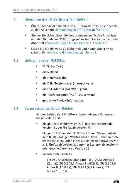 Handbuch FRITZ!Box 7490 [pdf] - AVM