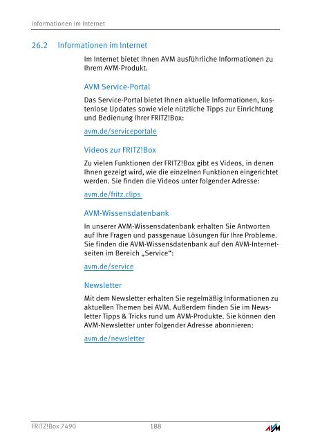 Handbuch FRITZ!Box 7490 [pdf] - AVM