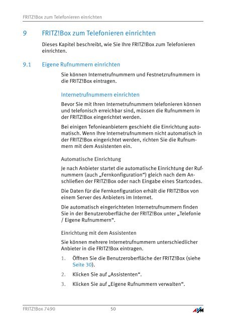 Handbuch FRITZ!Box 7490 [pdf] - AVM