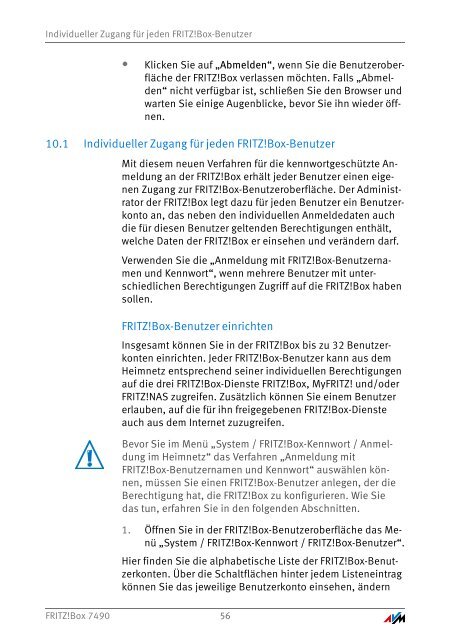 Handbuch FRITZ!Box 7490 [pdf] - AVM