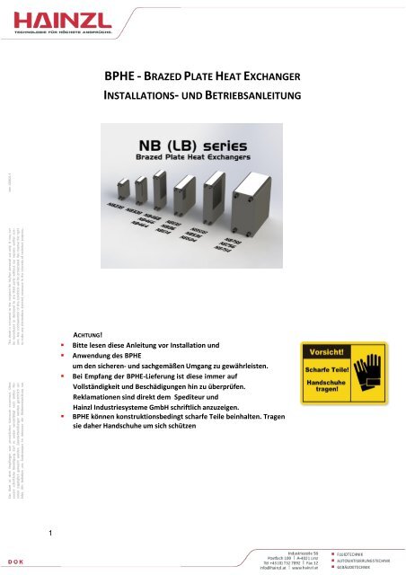 Manual - HAINZL Industriesysteme GmbH