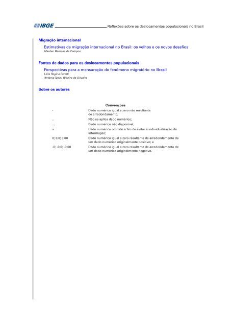 ReflexÃµes sobre os deslocamentos populacionais no Brasil - IBGE