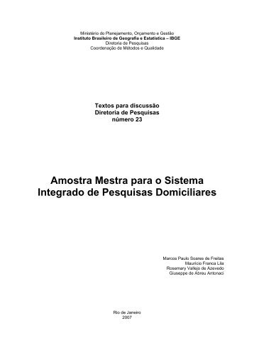 Amostra Mestra para o Sistema Integrado de Pesquisas ... - IBGE