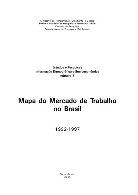 Mapa do Mercado de Trabalho no Brasil - IBGE