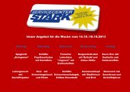 Unser Angebot für die Woche vom 14.10.-18.10.2013