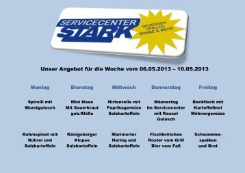 Unser Angebot für die Woche vom 06.05.2013 – 10.05.2013