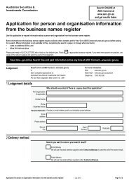 Application for person and organisation information from the ...