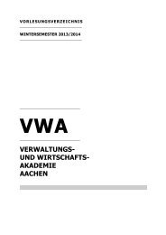 Vorlesungsverzeichnis WS2013/2014 - VWA