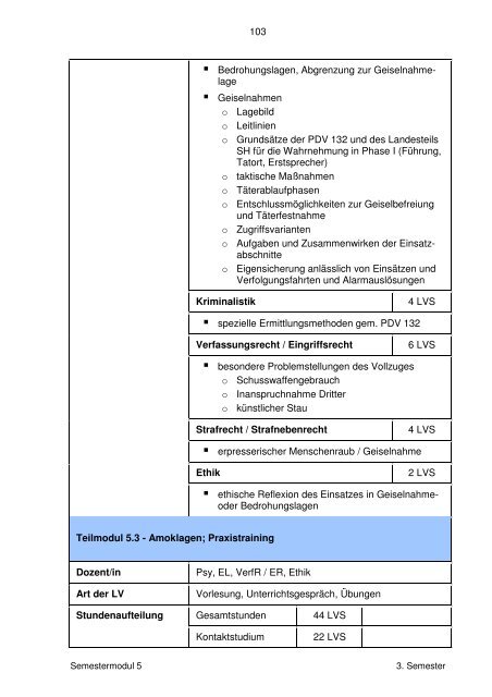 Curriculum - FHVD - Fachhochschule fÃ¼r Verwaltung und ...