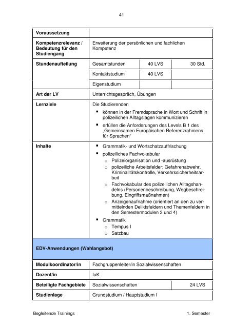 Curriculum - FHVD - Fachhochschule fÃ¼r Verwaltung und ...