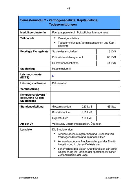 Curriculum - FHVD - Fachhochschule fÃ¼r Verwaltung und ...