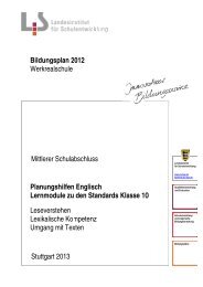 Planungshilfen Englisch - Lernmodule zu den Standards Klasse 10