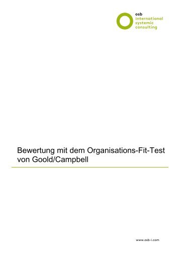 Bewertung mit dem Organisations-Fit-Test von ... - osb international