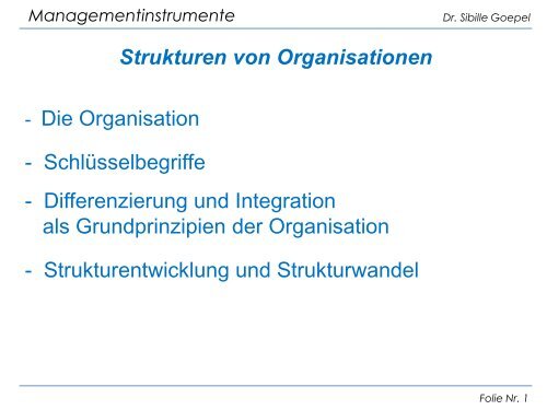 Management Instruments Managementinstrumente