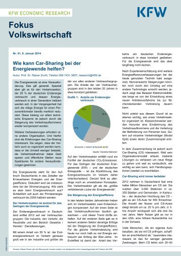 Wie kann Car-Sharing bei der Energiewende helfen? (PDF ... - KfW