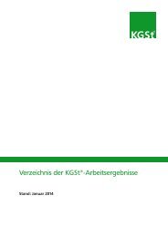 Verzeichnis der KGSt-Arbeitsergebnisse, Stand: Januar 2014