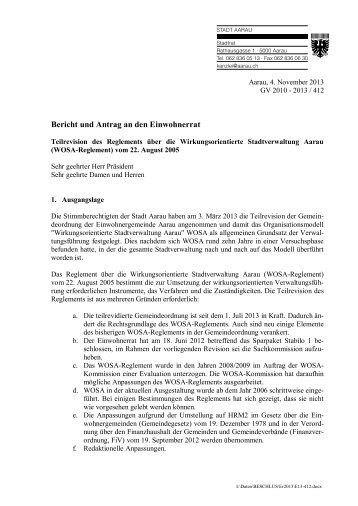 Teilrevision WOSA-Reglement [PDF, 173 KB] - Aarau