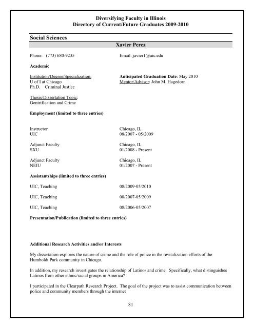 diversifying higher education faculty in illinois fall 2009 - IBHE